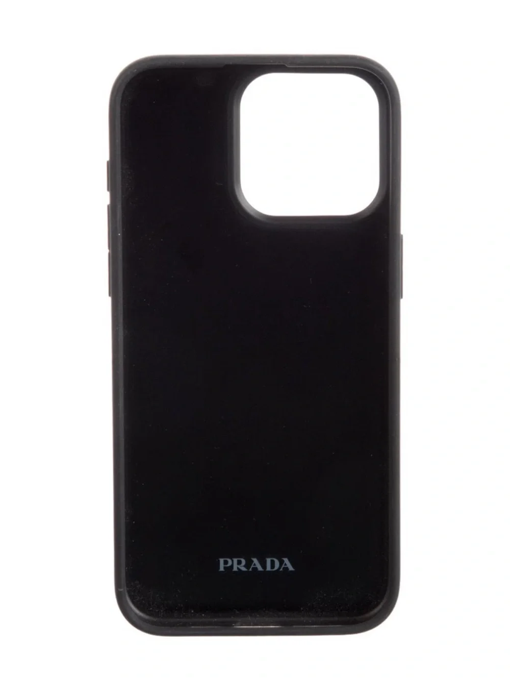 Prada Black Saffiano Leather Phone Case with Triangular Logo